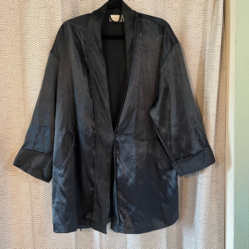Vintage Victorias Secret Black Robe One Size OS